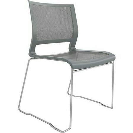 9TO5 SEATING Stack Chair, Armless, Mesh Back/Seat, 21inx21-1/2inx33in, Gray NTF1080GTCFP14